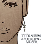 Titanium Earrings With Sterling Silver Beads