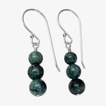 Sterling Silver Emerald Drop Earrings