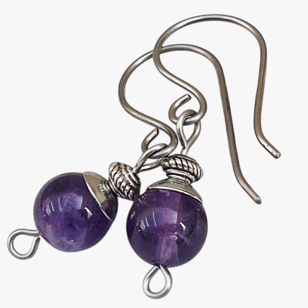 Amethyst Titanium Earrings
