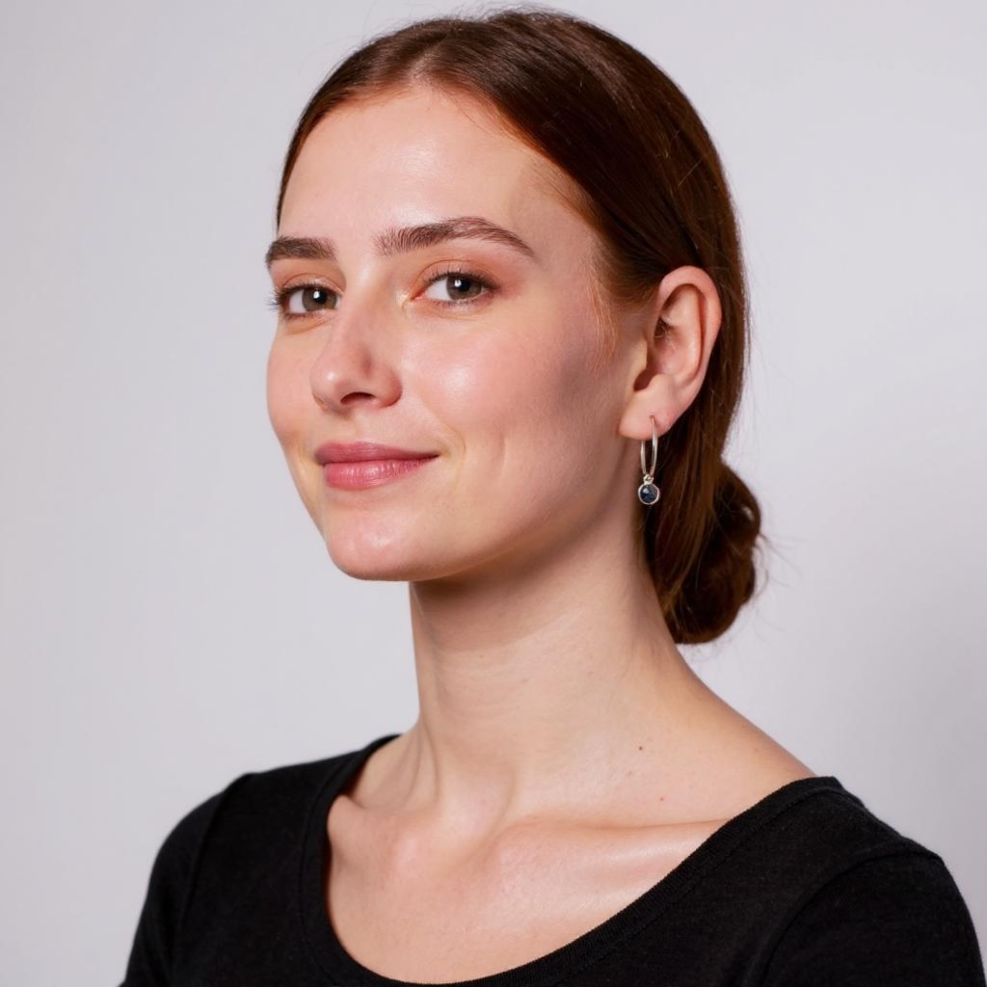 Labradorite Charm Hoop Earrings