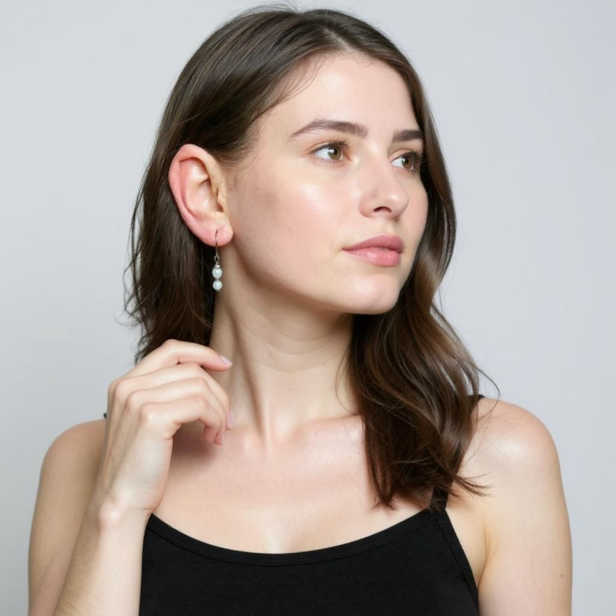 Titanium Moonstone Earrings