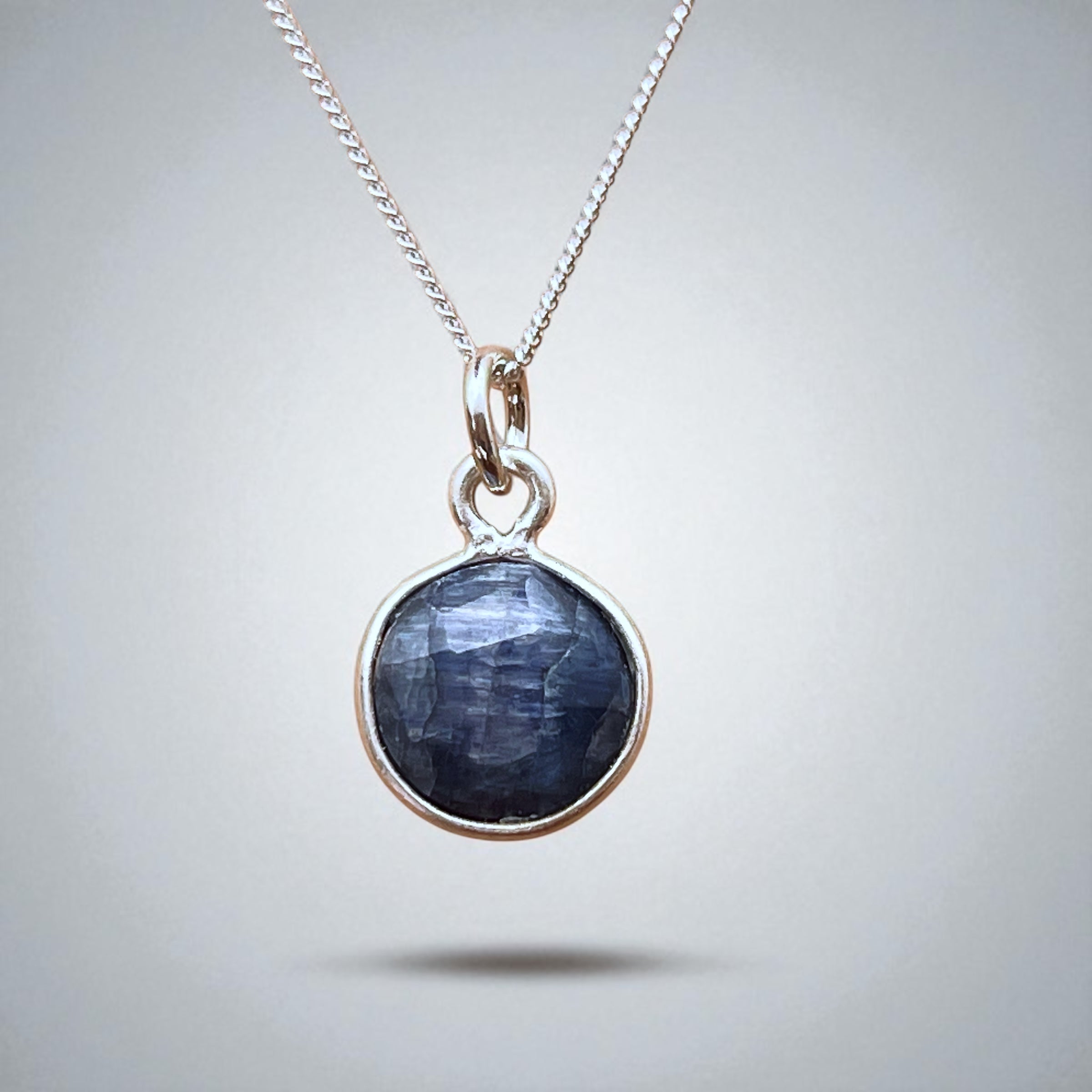 Sterling Silver Sapphire Charm Necklace
