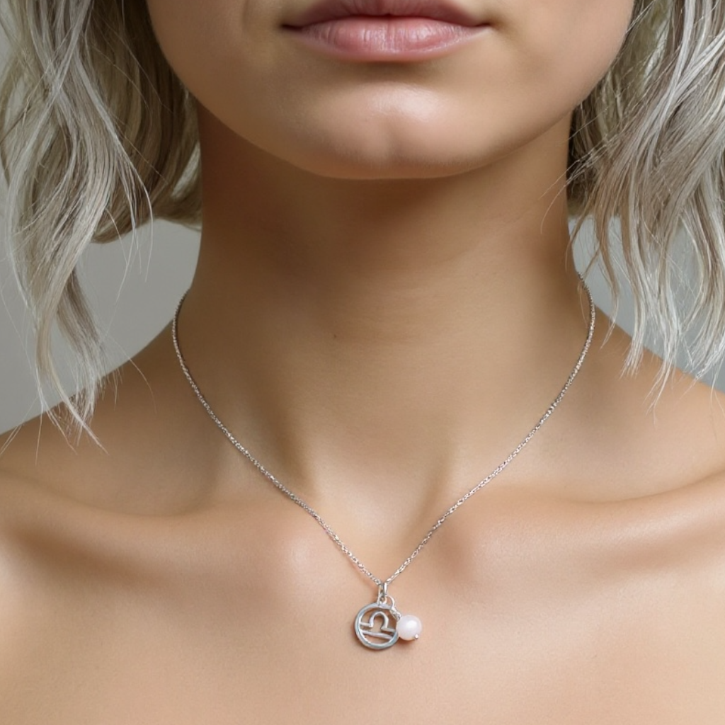 Libra & Rose Quartz Necklace Gift