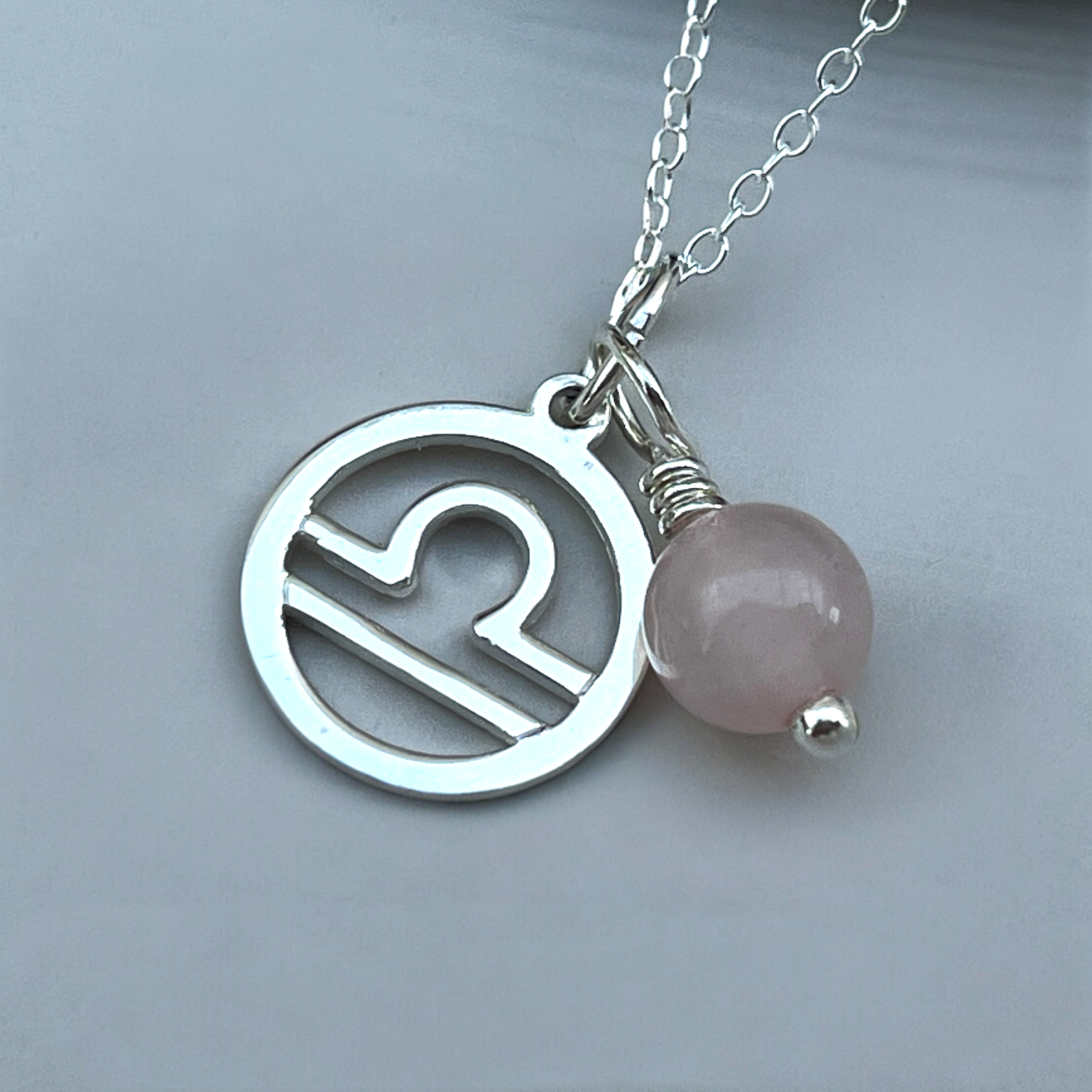 Libra & Rose Quartz Necklace Gift