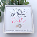 Libra & Rose Quartz Necklace Gift