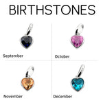 Sterling Silver Birthstone Necklace With Heart Charm
