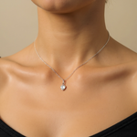 Sterling Silver Birthstone Necklace With Heart Charm