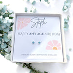 Sterling Silver Birthstone Stud Earrings