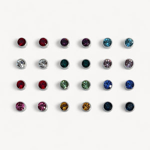 Sterling Silver Birthstone Stud Earrings