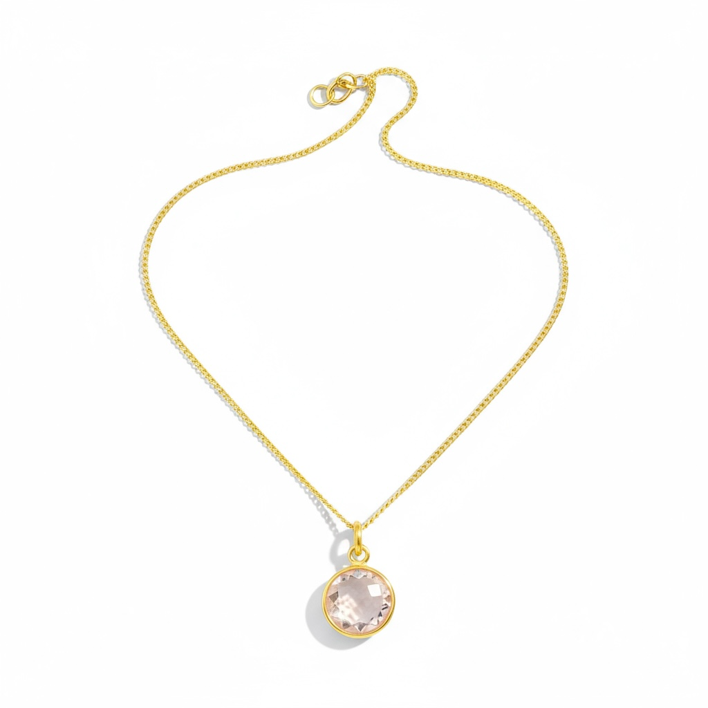 Rose Quartz Sterling Silver Necklace