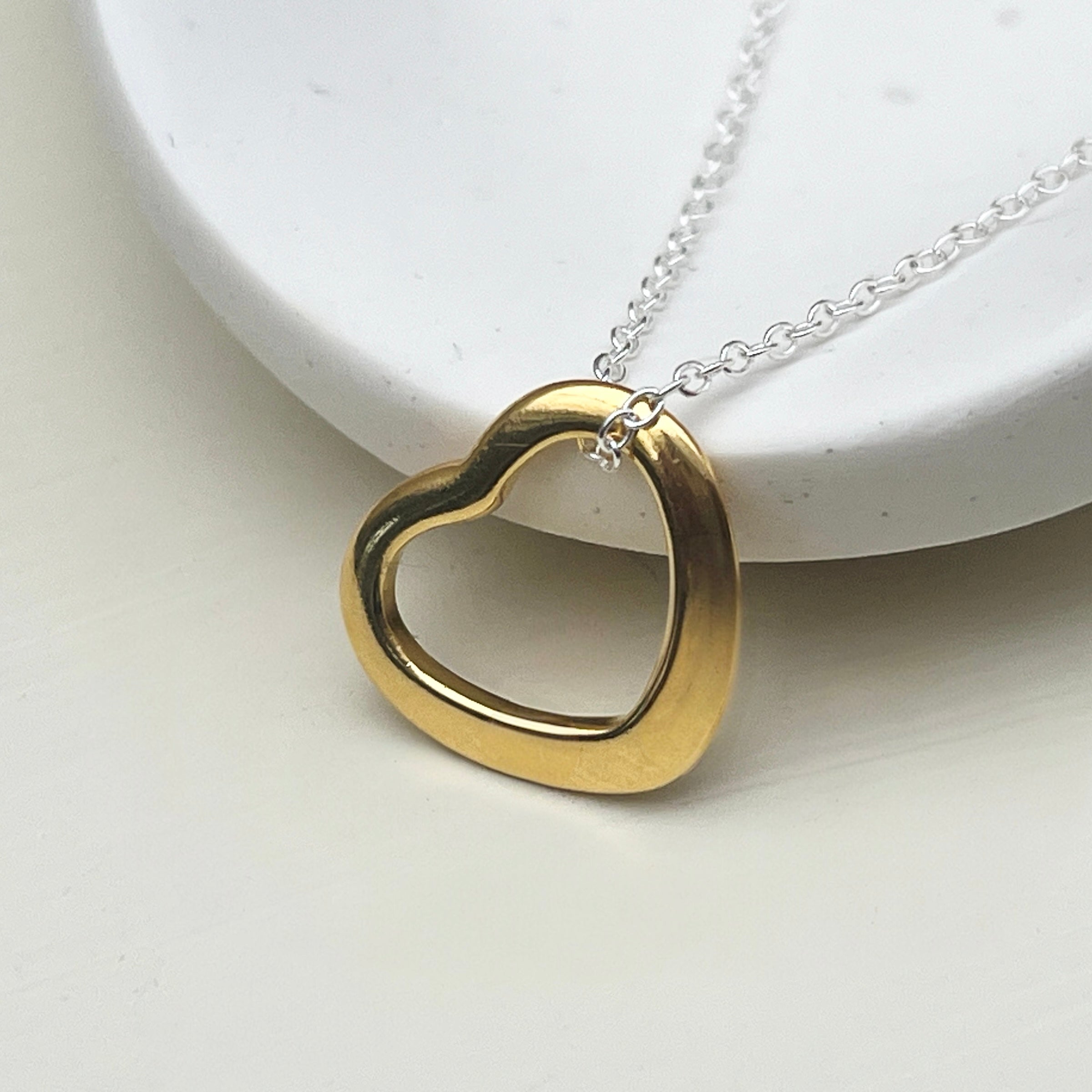 Sterling Silver Floating Heart Necklace