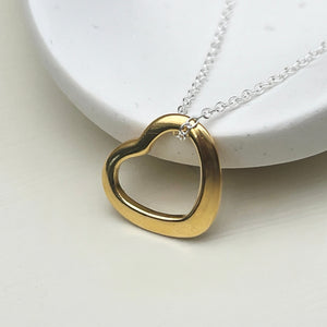 Sterling Silver Floating Heart Necklace
