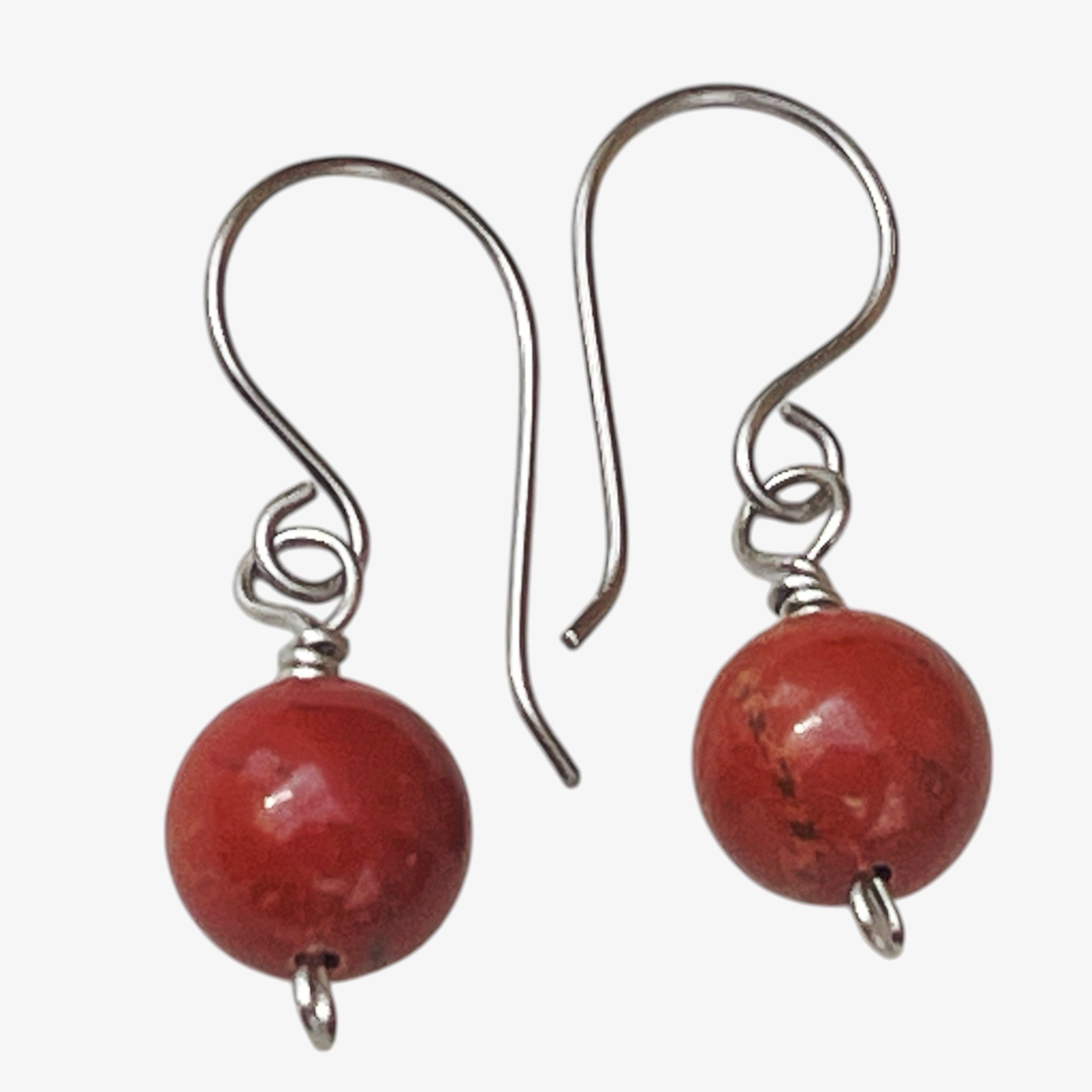 Red Jasper Titanium Earrings