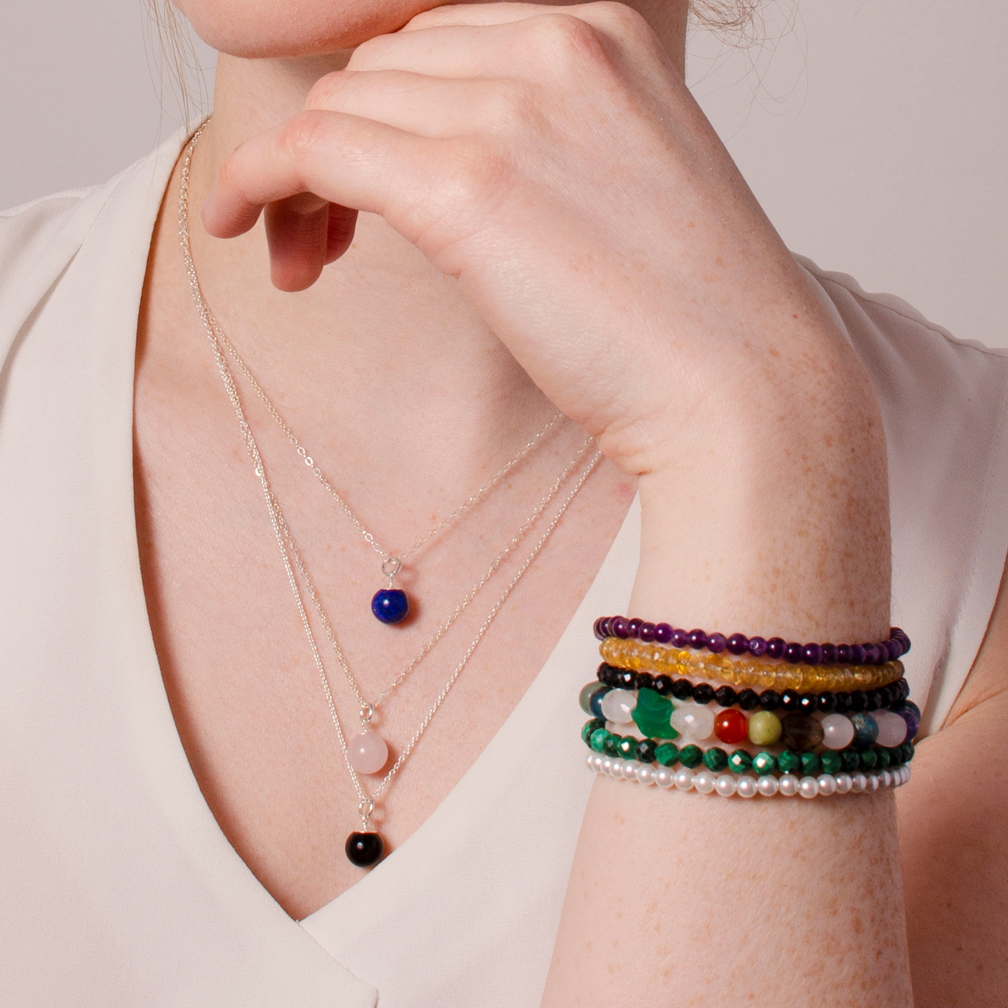 black spinel gemstone handmade bracelet