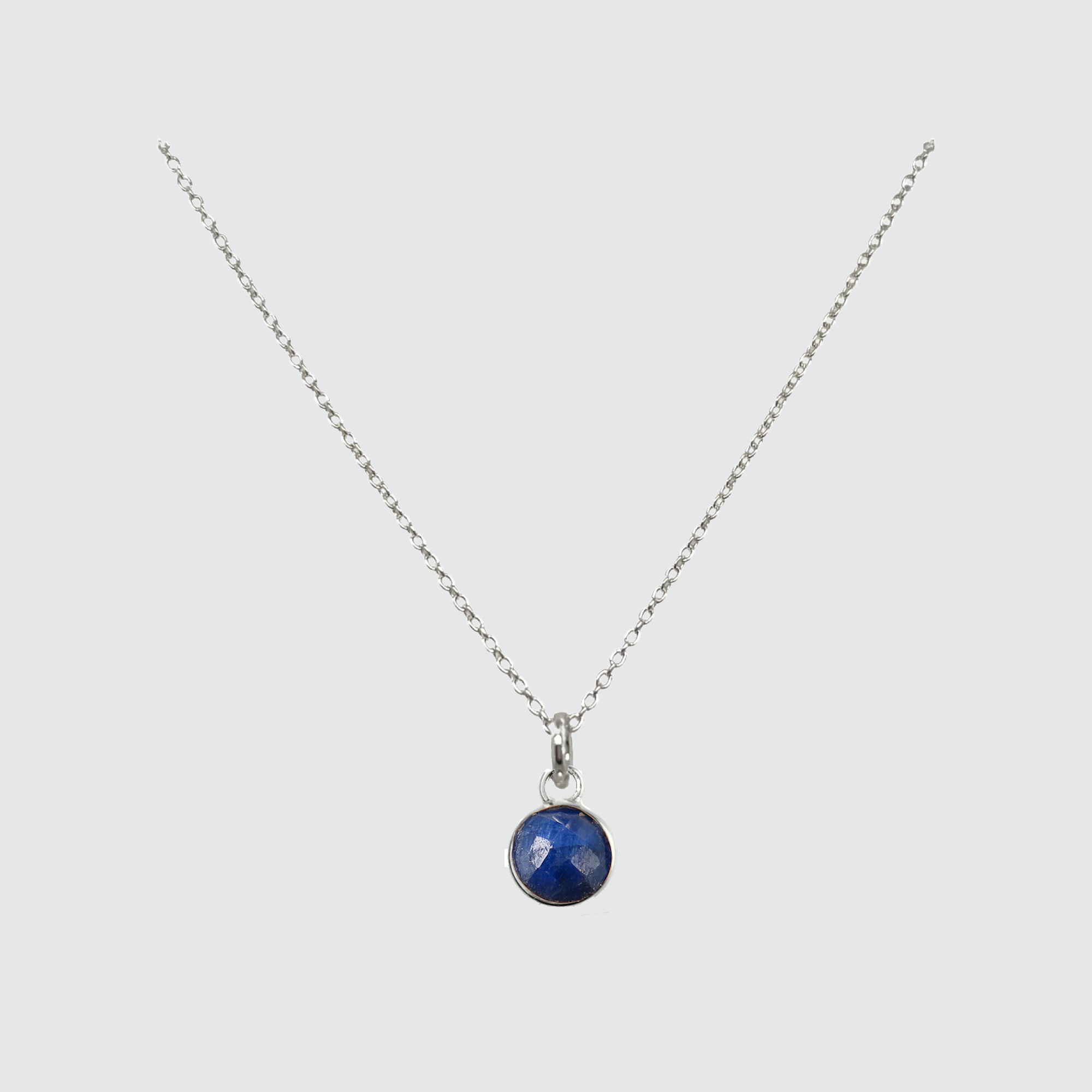 Sterling Silver Sapphire Charm Necklace RedDolly RedDolly